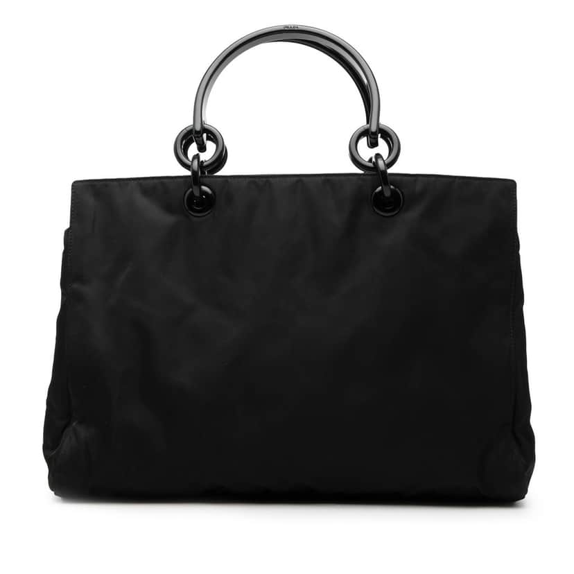 Prada Tessuto Acrylic Handle Bag Black Very good condition - Front View