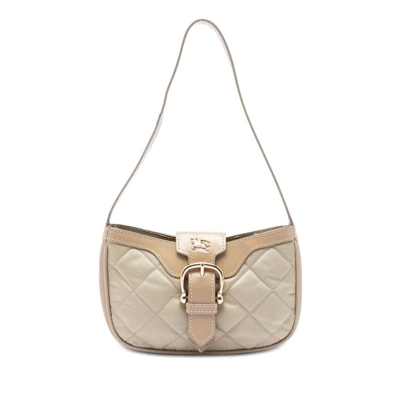 Burberry Quilted Nylon and Leather Sophie Shoulder Bag Brown Very good condition - Front View