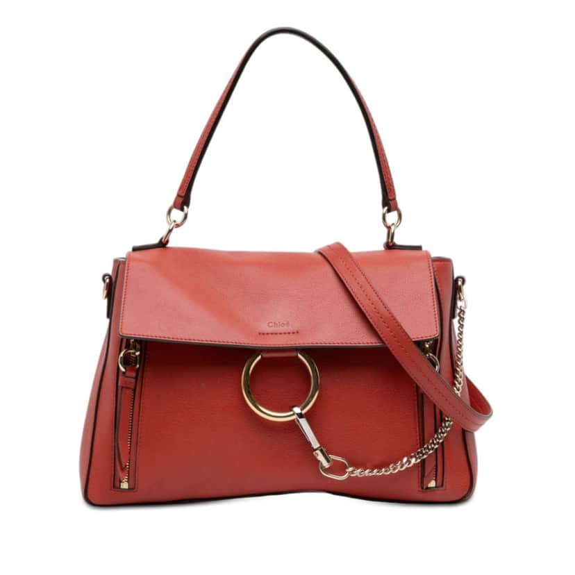 Chloé Medium Leather Faye Day Satchel Red Leather Very good condition - Front View