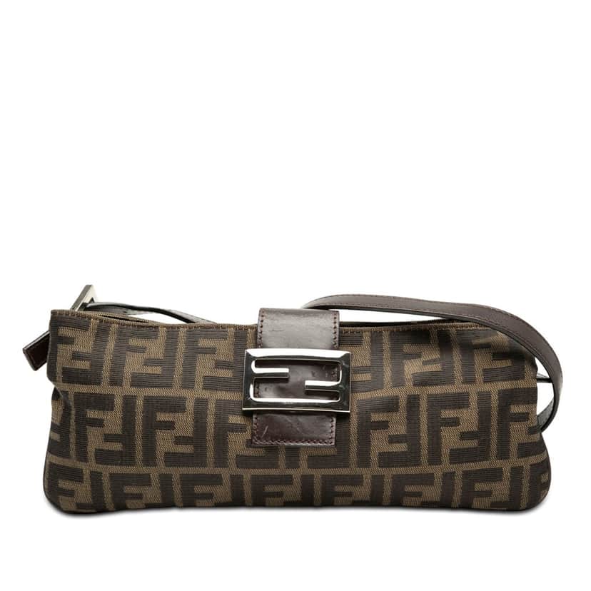 Fendi Zucca Canvas Shoulder Bag Brown Very good condition - Front View