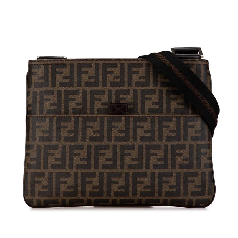 Fendi Zucca Coated Canvas Crossbody Brown Very good condition - Front View