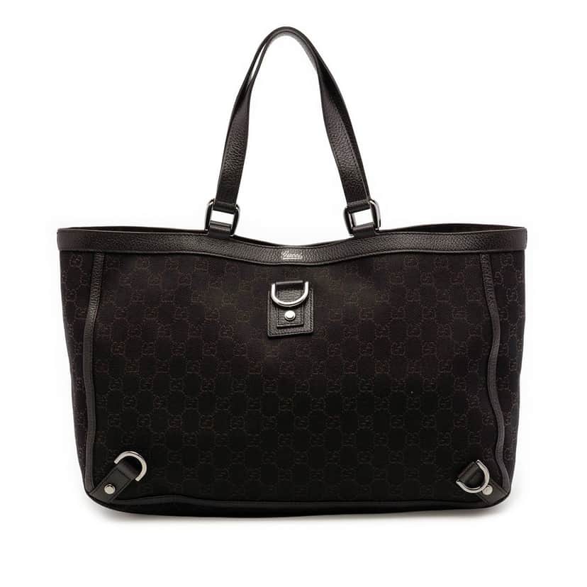 Gucci GG Denim Abbey D Ring Tote Brown Very good condition - Front View