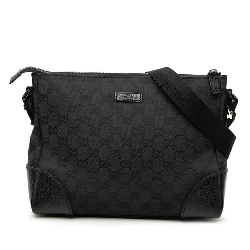 Gucci GG Canvas Crossbody Black Very good condition - Front View