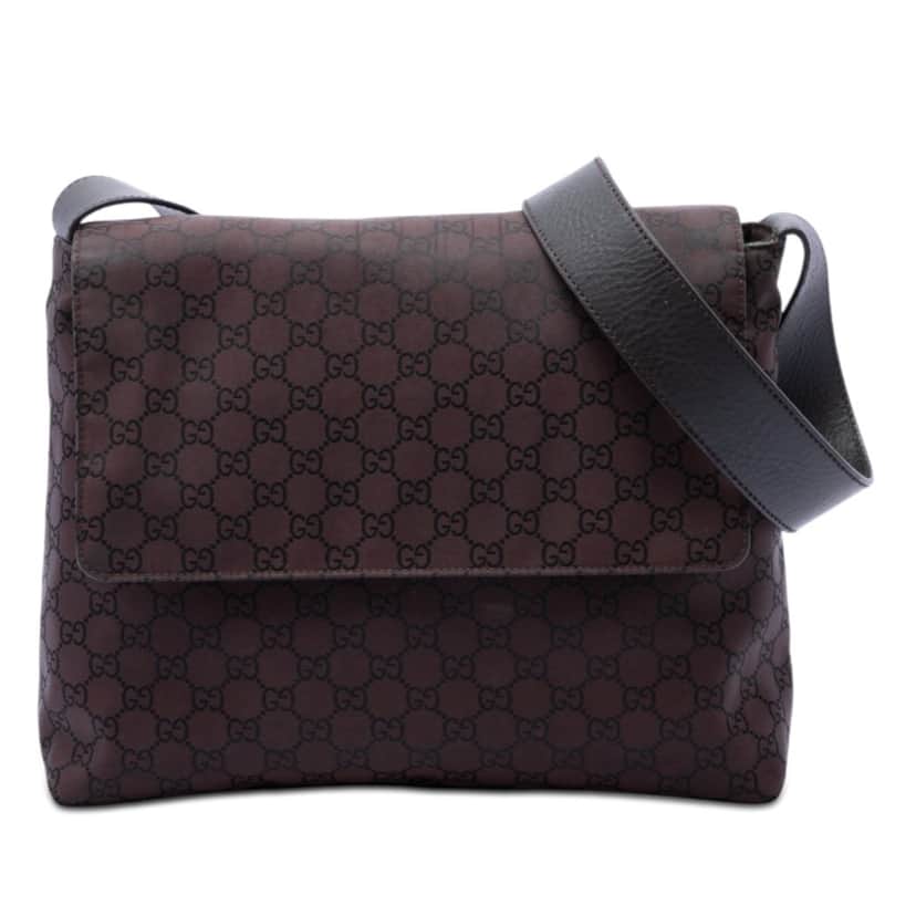 Gucci GG Nylon Crossbody Brown Very good condition - Front View