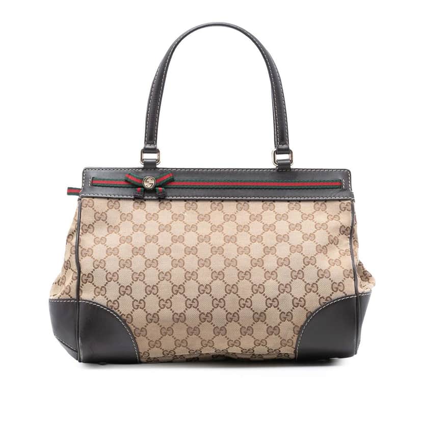 Gucci GG Canvas Web Mayfair Tote Beige Very good condition - Front View
