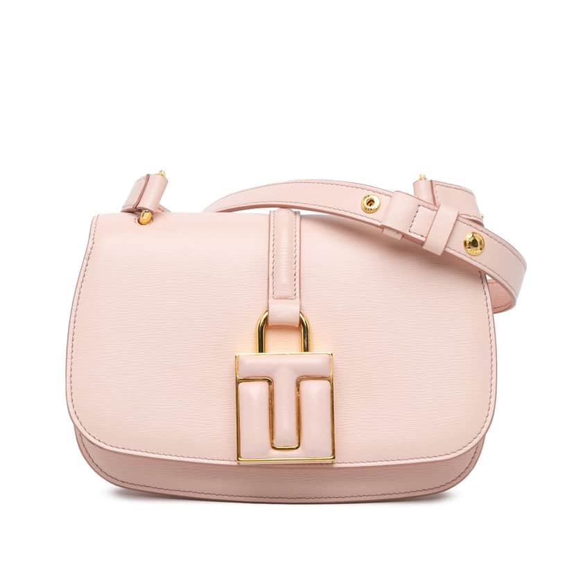 Tom Ford Calfskin Lock Crossbody Pink Leather Very good condition - Front View
