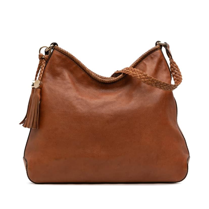 Gucci Leather Marrakech Shoulder Bag Brown Leather Very good condition - Front View