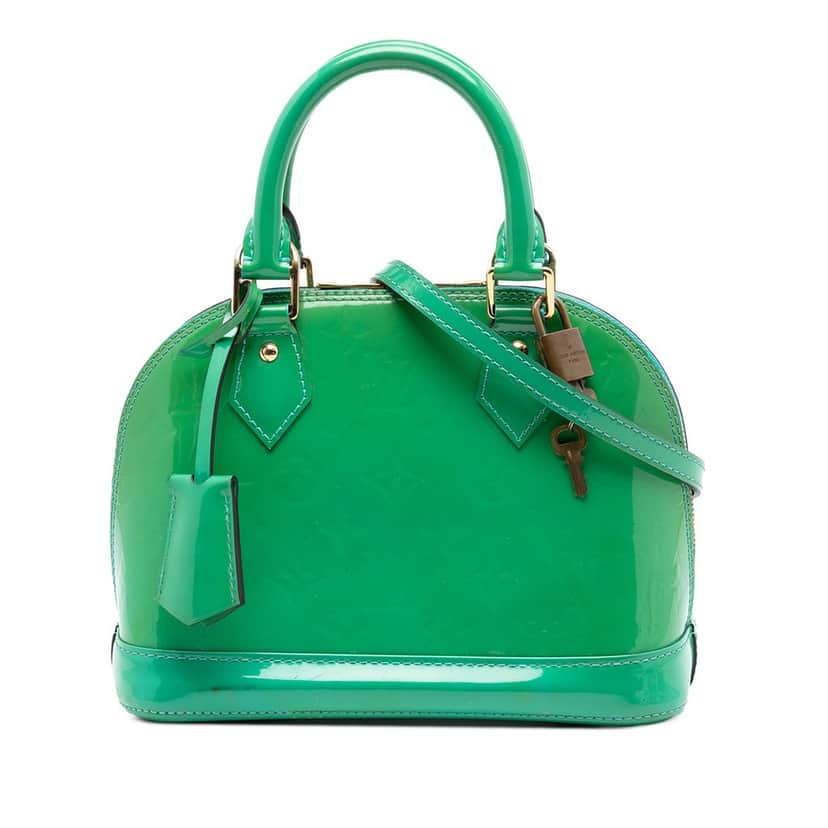 Louis Vuitton Monogram Vernis Alma BB Green Leather Very good condition - Front View