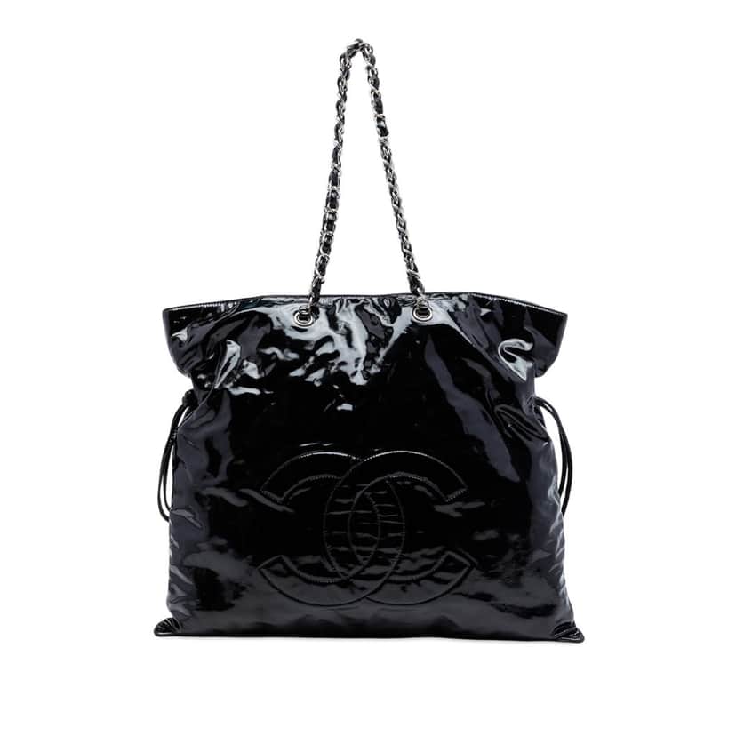 Chanel CC Patent Bonbons Tote Black Leather Very good condition - Front View