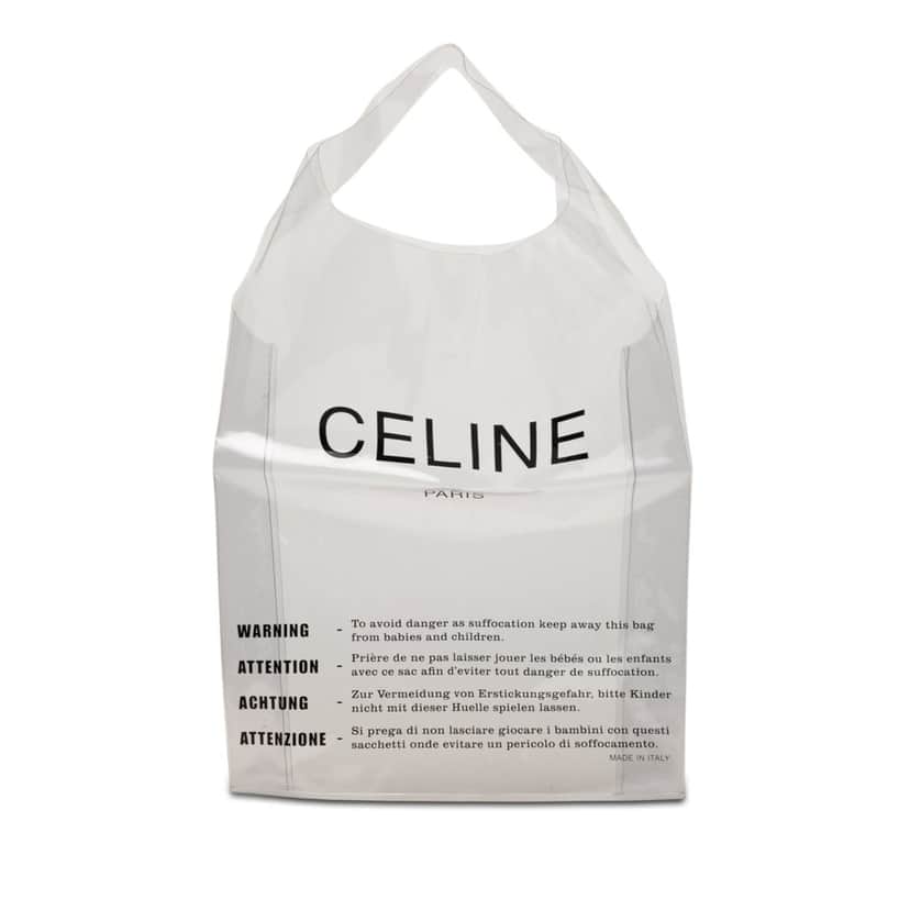 Celine PVC Shopping Tote White Plastic Good condition - Front View