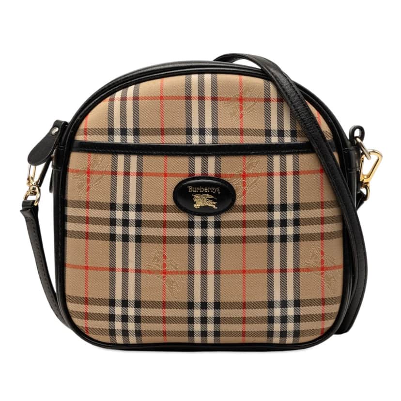 Burberry Haymarket Check Canvas Crossbody Beige Very good condition - Front View
