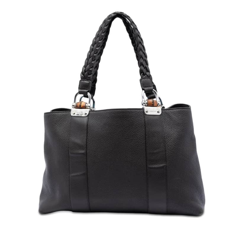 Gucci Calfskin Bamboo Libeccio Tote Brown Leather Very good condition - Front View