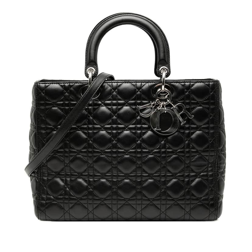 Dior Large Lambskin Cannage Lady Dior