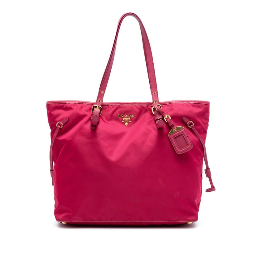 Prada Saffiano Trimmed Tessuto Tote