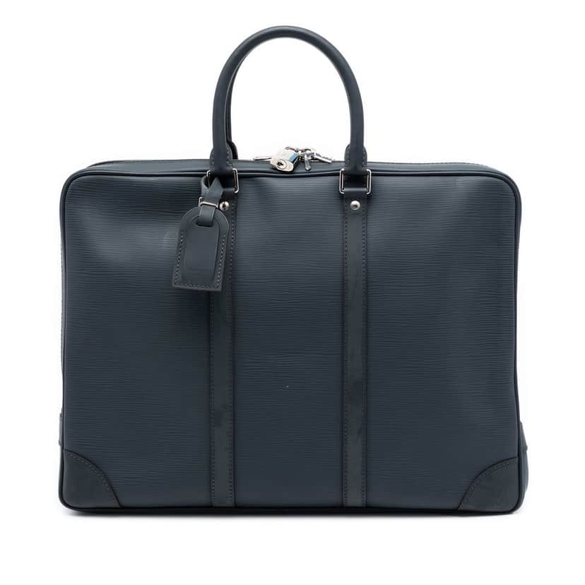 Louis Vuitton Epi Porte Documents Voyage Blue Leather Very good condition - Front View