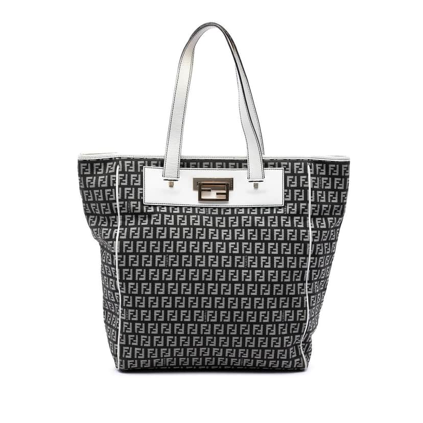 Fendi Zucchino Canvas Tote Black Very good condition - Front View