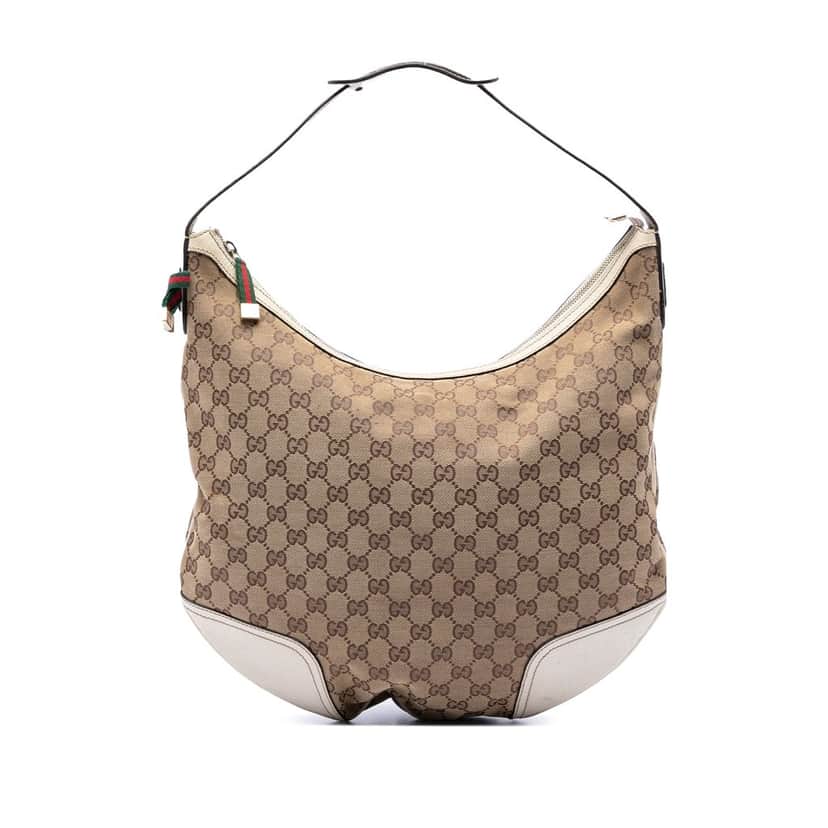 Gucci Large GG Canvas Web Princy Hobo Beige Very good condition - Front View