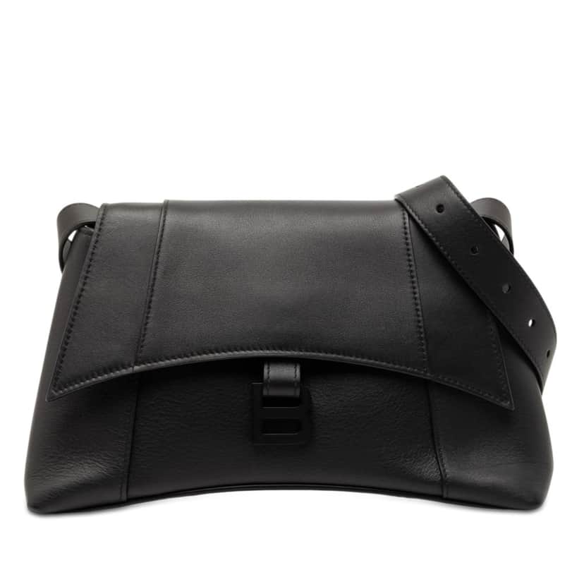 Balenciaga Small Calfskin Downtown Crossbody Black Leather Very good condition - Front View