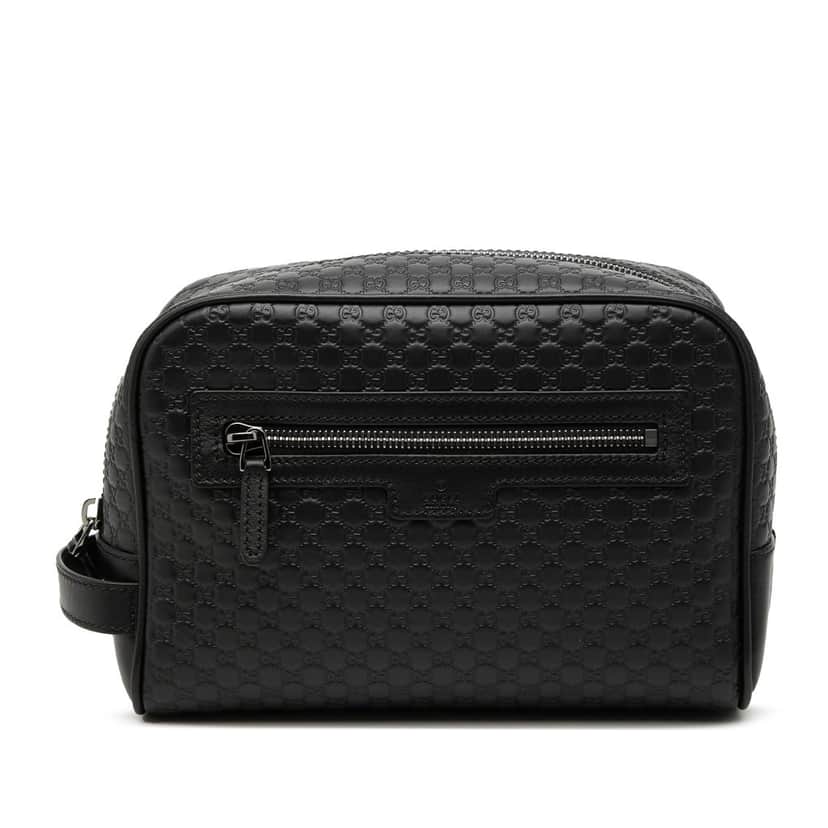 Gucci Microguccissima Clutch Black Leather Very good condition - Front View