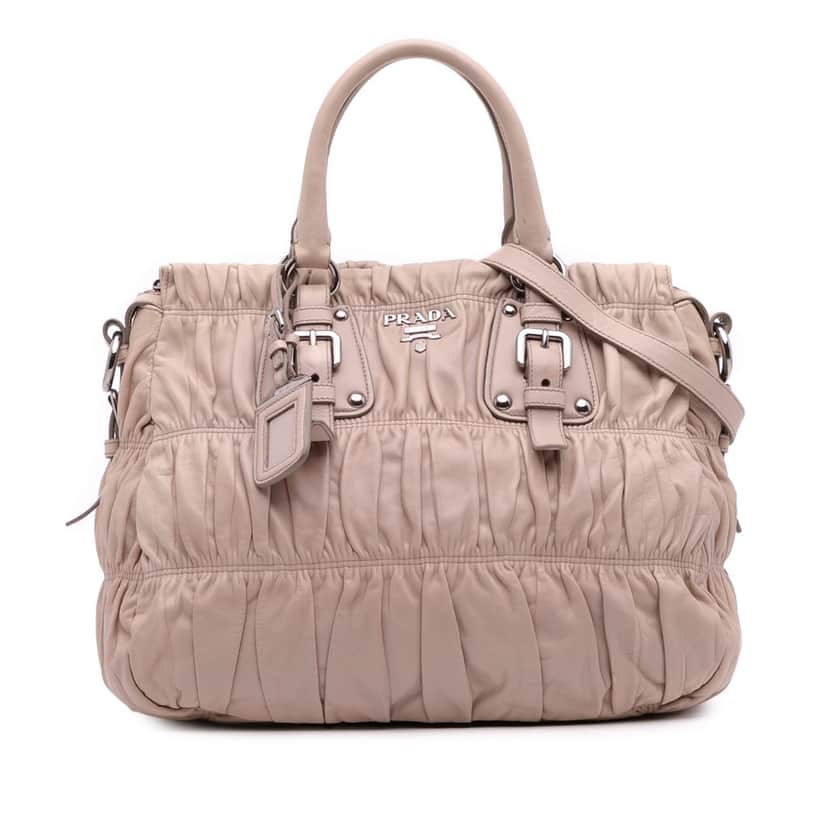 Prada Nappa Gaufre Satchel Brown Leather Very good condition - Front View