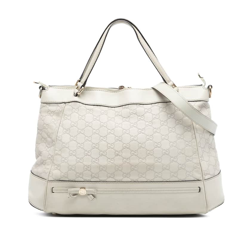 Gucci Guccissima Mayfair Satchel White Leather Good condition - Front View