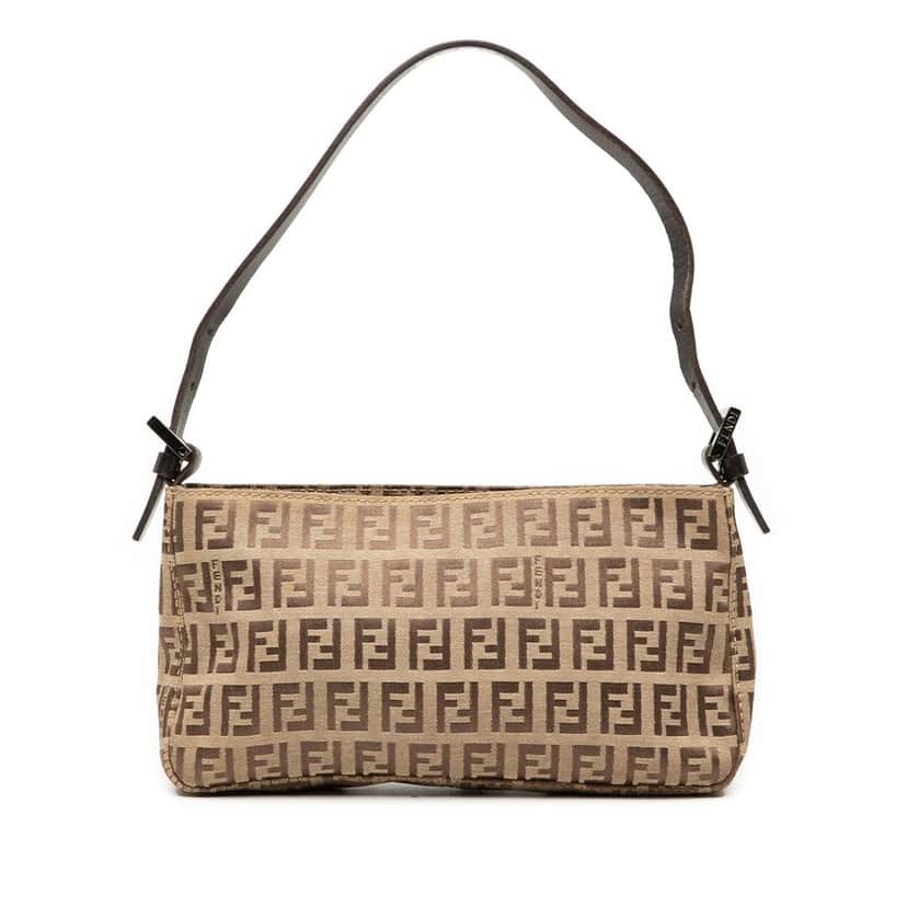 Fendi Zucchino Canvas Pochette Brown Very good condition - Front View