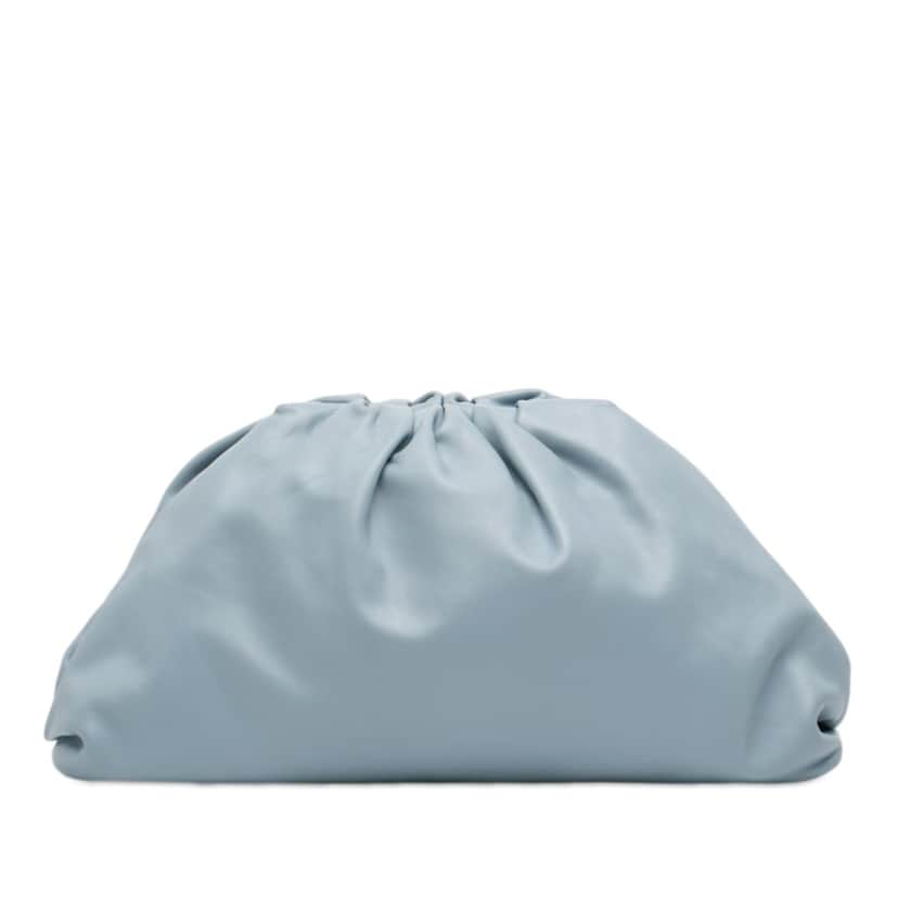 Bottega Veneta Lambskin The Pouch Blue Leather Very good condition - Front View