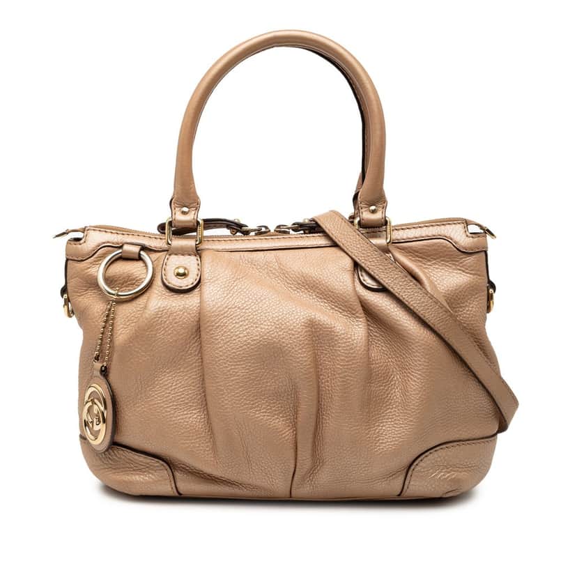 Gucci Calfskin Sukey Satchel Gold Leather Very good condition - Front View