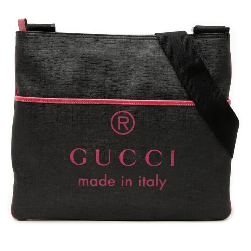 Gucci GG Supreme Trademark Logo Crossbody Black Very good condition - Front View