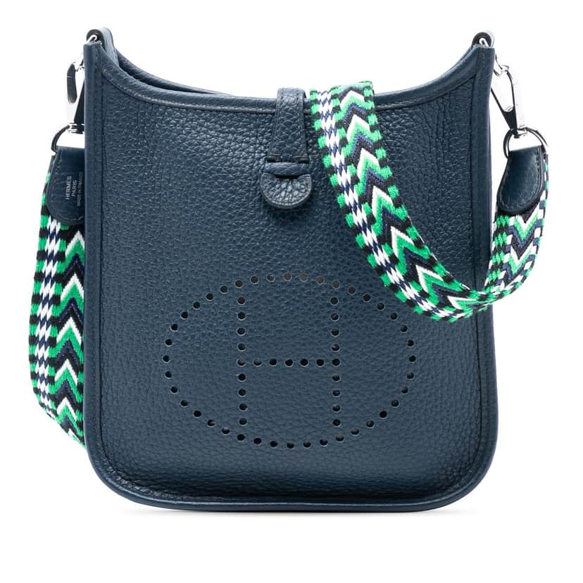 Hermès Clemence Evelyne 16 Amazone Blue Leather Very good condition - Front View