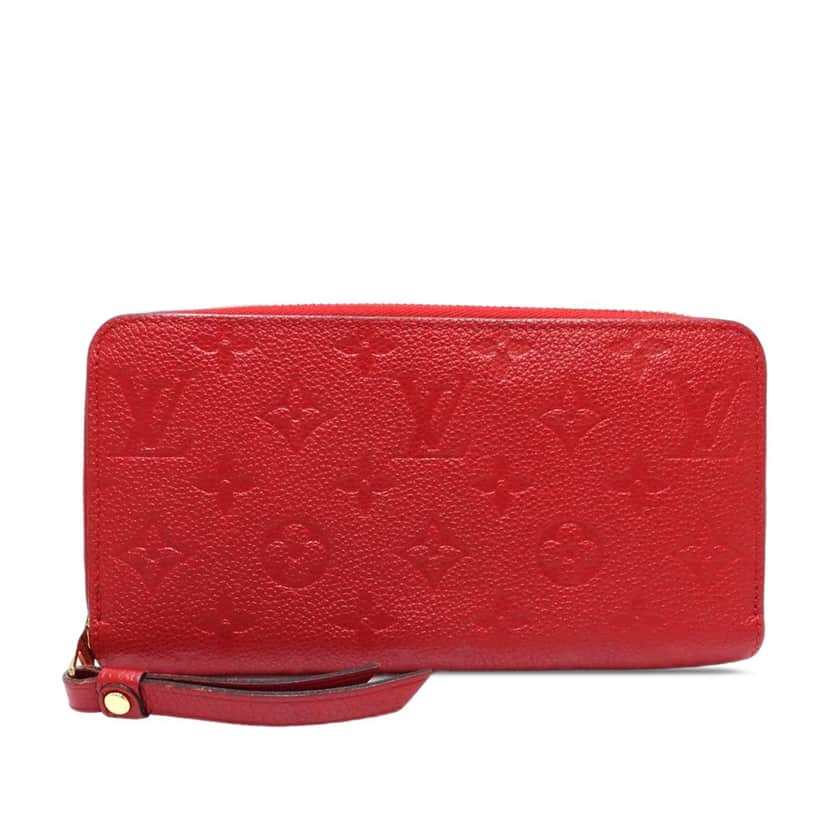 Louis Vuitton Monogram Empreinte Zippy Wallet Red Leather Very good condition - Front View