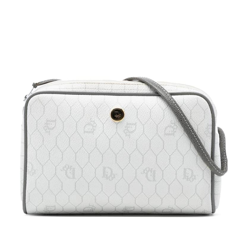 Dior Honeycomb Coated Canvas Crossbody White Very good condition - Front View