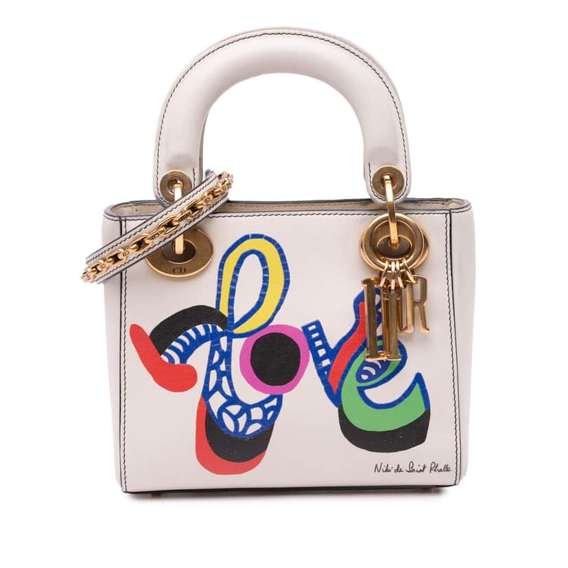 Dior DiorAmour Niki De Saint Phalle Mini Calfskin Love Lady Dior White Leather Very good condition - Front View