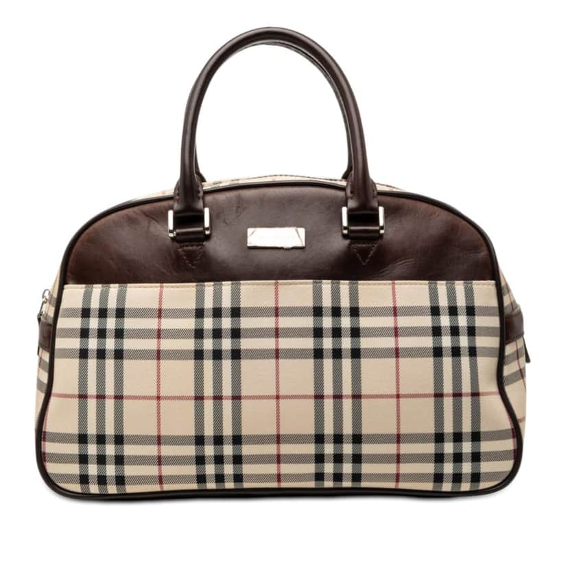 Burberry House Check Canvas Handbag Beige Very good condition - Front View