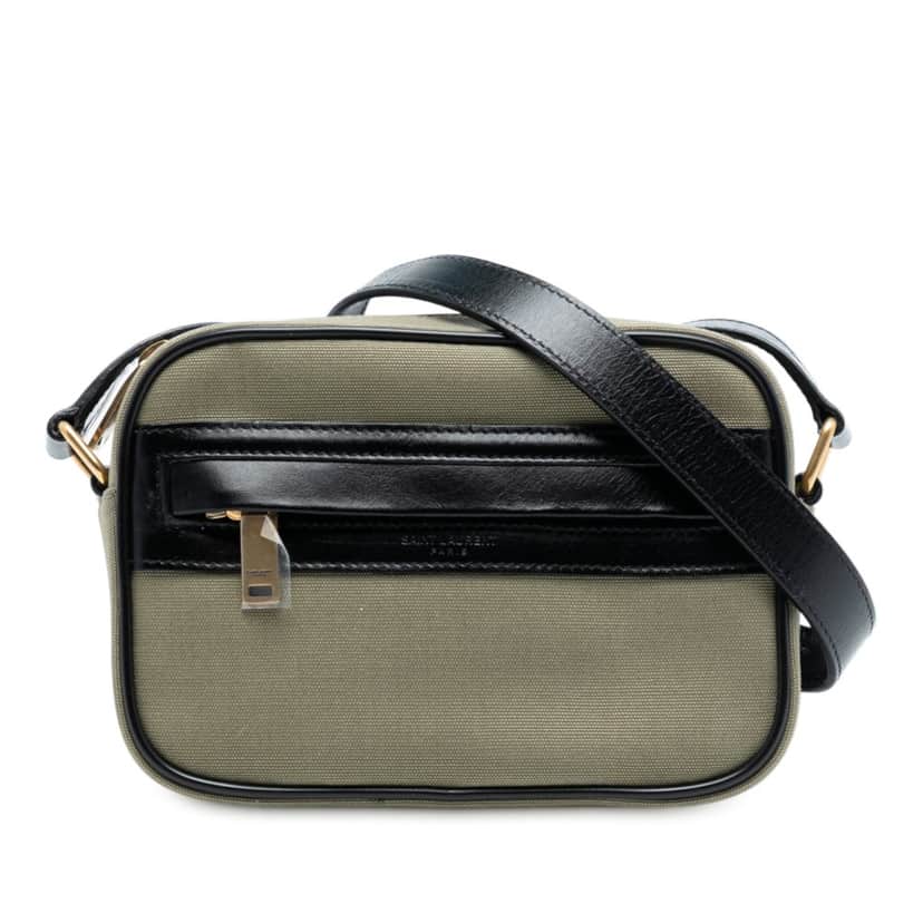 Saint Laurent Small Canvas Camp Camera Bag Green Very good condition - Front View