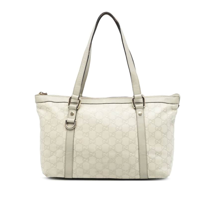 Gucci Guccissima Abbey D Ring Tote White Leather Very good condition - Front View