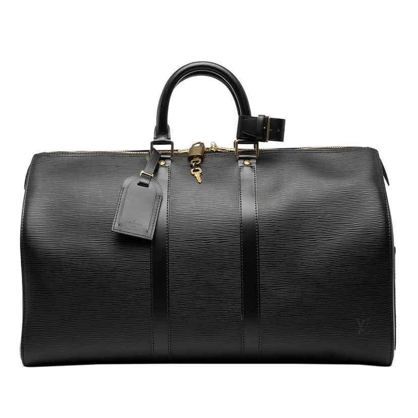 Louis Vuitton Epi Keepall 50 Black Leather Very good condition - Front View