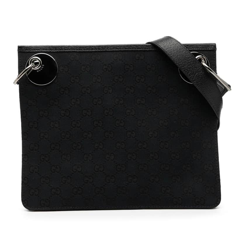 Gucci GG Canvas Eclipse Crossbody Black Very good condition - Front View
