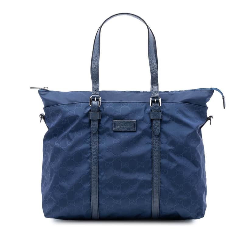 Gucci GG Nylon Satchel Blue Very good condition - Front View