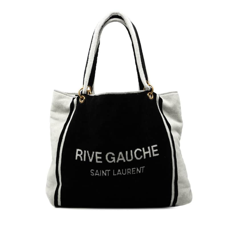 Saint Laurent Terry Cloth Rive Gauche Tote Black Very good condition - Front View