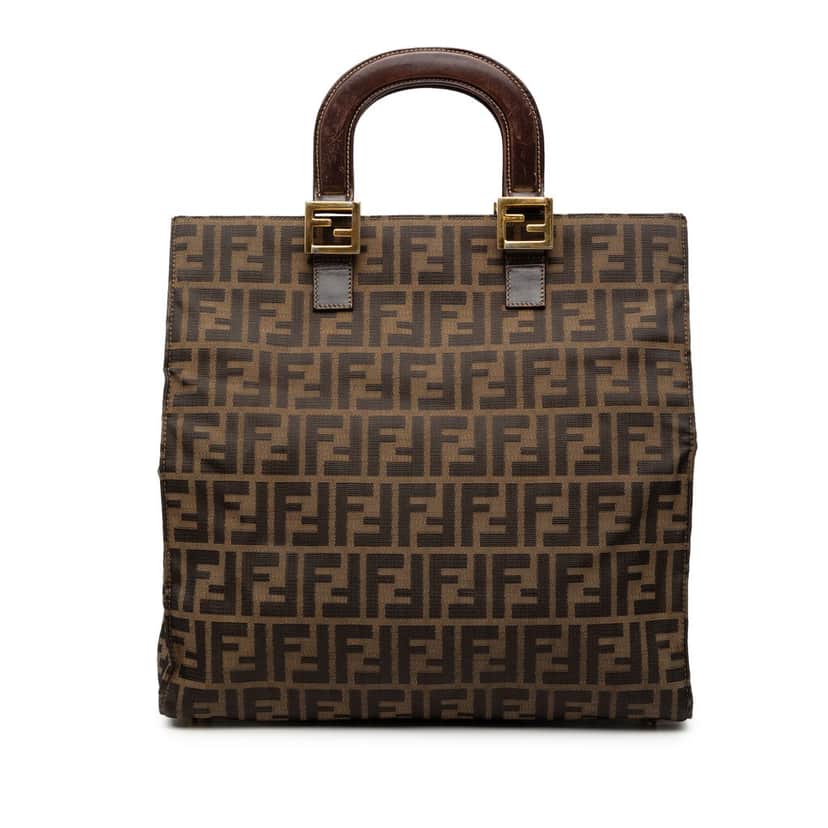 Fendi Zucca Canvas Twins Tote Brown Very good condition - Front View