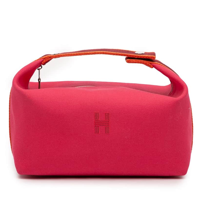 Hermès Large Toile Bride A Brac Case Pink Very good condition - Front View