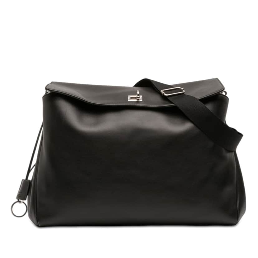 Balenciaga Medium Leather Rodeo Messenger Bag Black Leather Very good condition - Front View