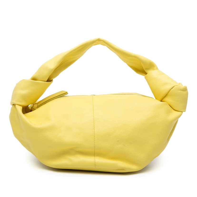 Bottega Veneta Calfskin Double Knot Bag Yellow Leather Very good condition - Front View