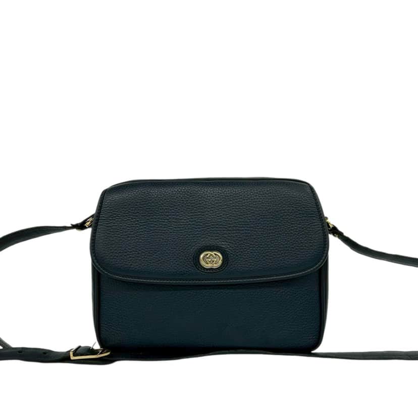 Gucci Leather Interlocking G Crossbody Blue Leather Very good condition - Front View
