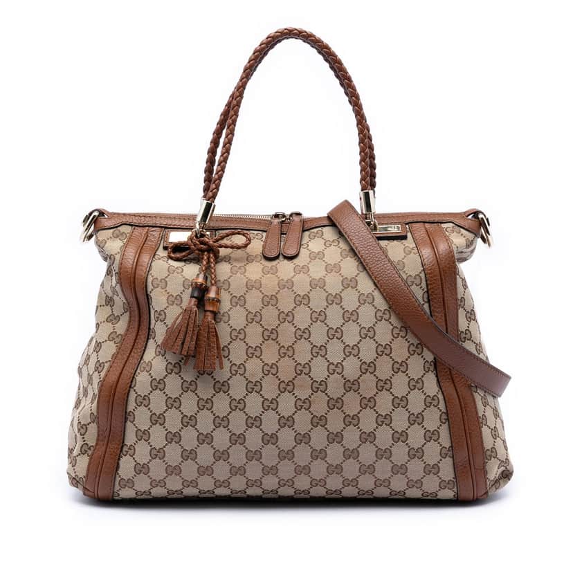 Gucci GG Canvas Bella Convertible Tote Beige Very good condition - Front View