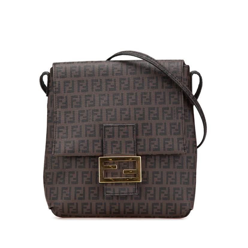 Fendi Zucchino Spalmati Crossbody Brown Very good condition - Front View