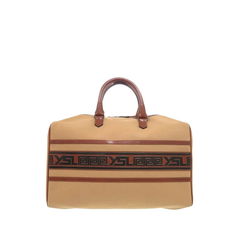 Saint Laurent Canvas Boston Bag Brown Very good condition - Front View