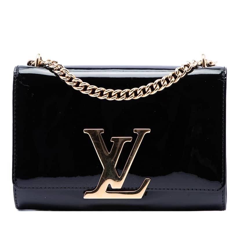 Louis Vuitton Vernis Louise Sliding Chain MM Black Leather Very good condition - Front View