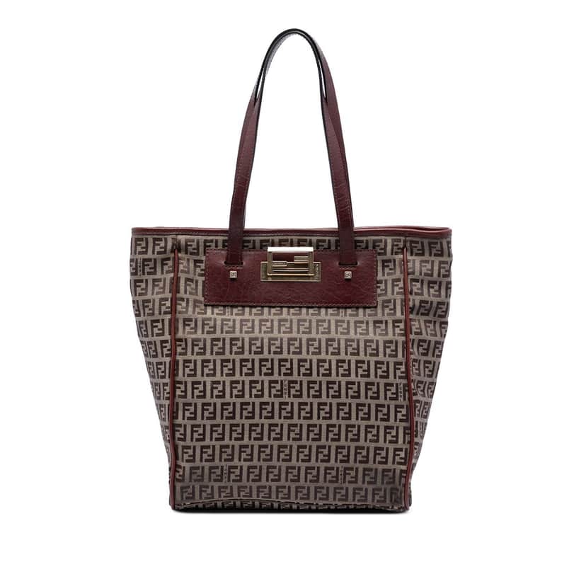 Fendi Zucchino Canvas Tote Brown Very good condition - Front View